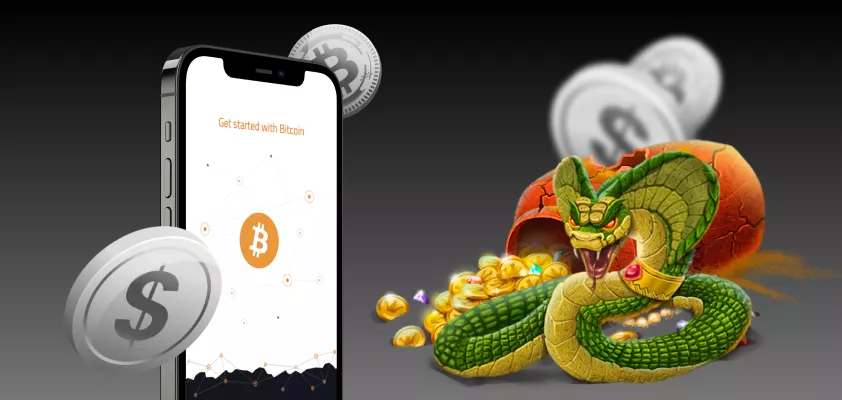 Joacă de pe telefonul mobil cu Bitcoin